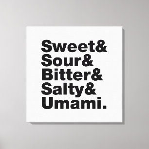 Five Basic Tastes Canvas Print