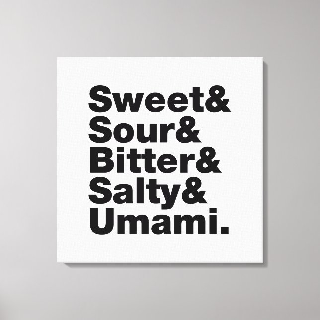 Five Basic Tastes Canvas Print (Front)