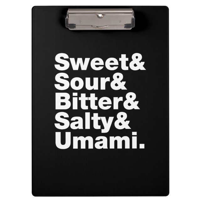 Five Basic Tastes Clipboard (Front)