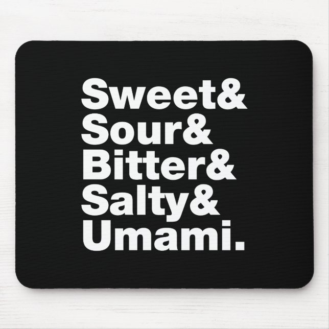 Five Basic Tastes Mouse Mat (Front)