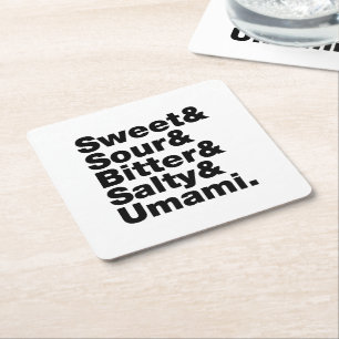 Five Basic Tastes Square Paper Coaster