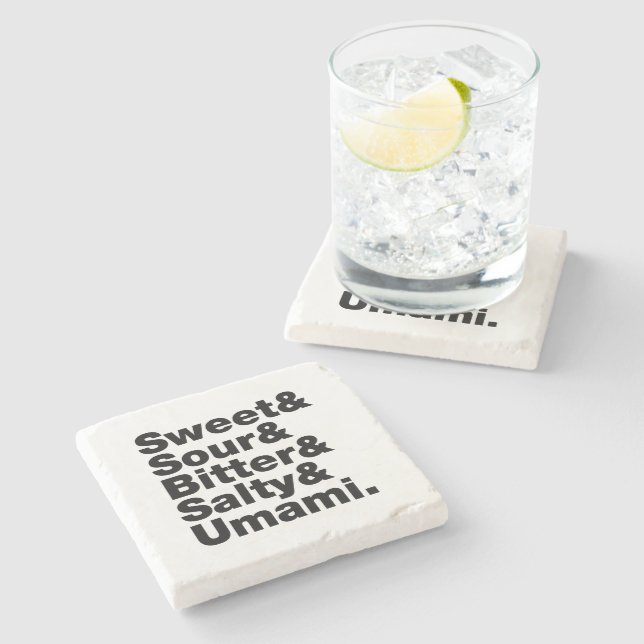 Five Basic Tastes Stone Coaster (Side)
