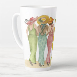 Five Beach Babe Friends on a tall 17" Latte Mug