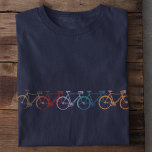 Five bikes of different colors cool T-Shirt<br><div class="desc">Graphic design of five overlapped bicycles on black(custom color)</div>