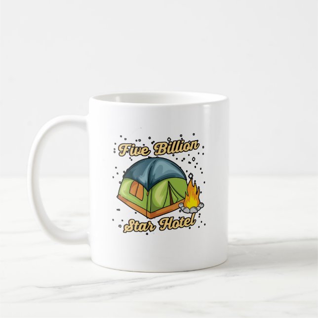 Five Billion Star Hotel Camping Camper Tent Gift Coffee Mug (Left)