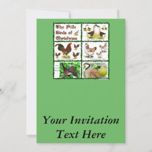 Five Birds of Christmas Invitation