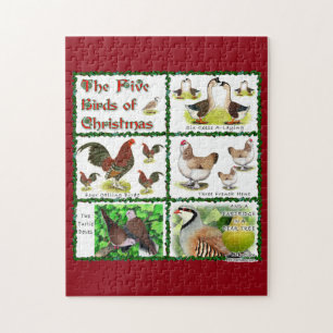 Five Birds of Christmas Jigsaw Puzzle