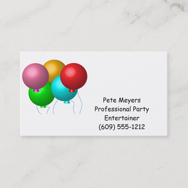 Five Birthday Balloons Business Card (Front)