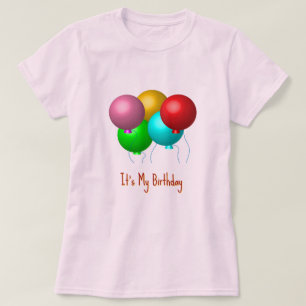 Five Birthday Balloons It's My Birthday Custom T-Shirt