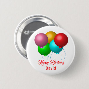 Five Birthday Balloons Personalised Happy Birthday 6 Cm Round Badge