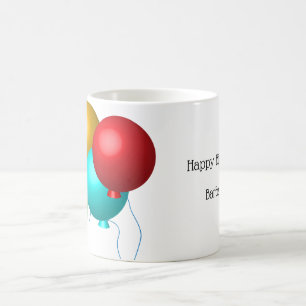 Five Birthday Balloons Personalised with Name Coffee Mug