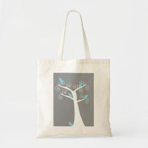 Five Blue Birds (Grey Background) Bag