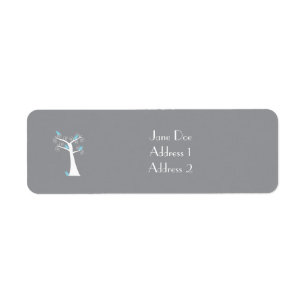 Five Blue Birds in a Tree Personalise Label
