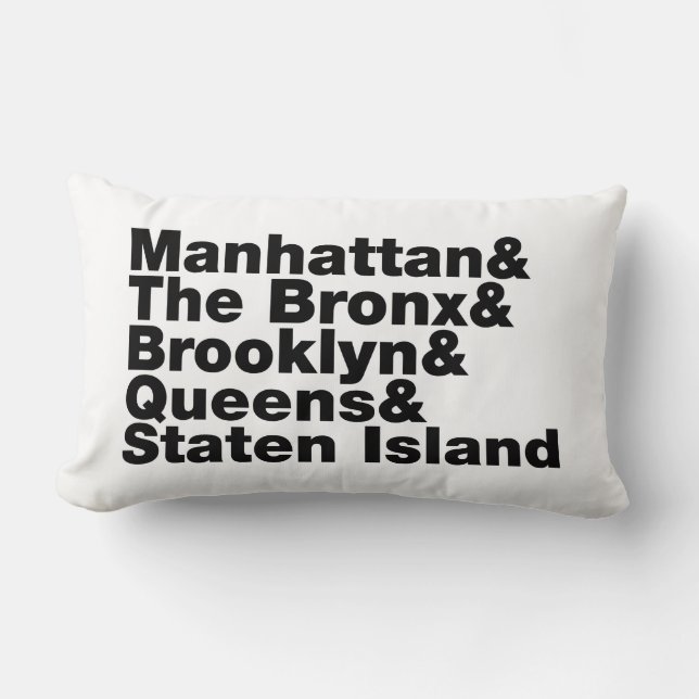 Five Boroughs ~ New York City Lumbar Cushion (Front)