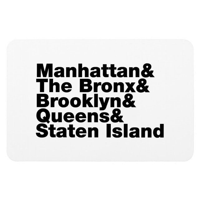 Five Boroughs ~ New York City Magnet (Horizontal)