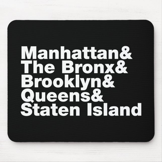 Five Boroughs ~ New York City Mouse Mat (Front)