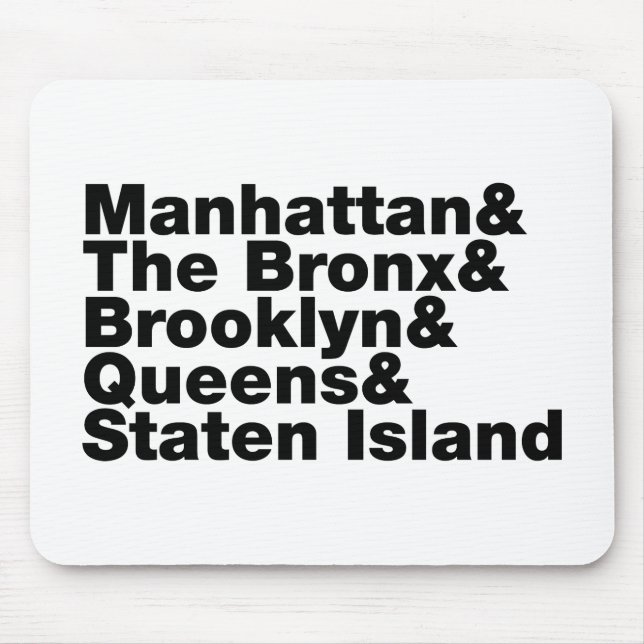 Five Boroughs ~ New York City Mouse Mat (Front)