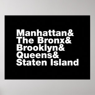 Five Boroughs ~ New York City Poster