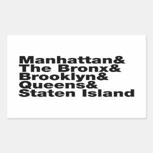 Five Boroughs ~ New York City Rectangular Sticker