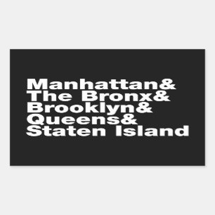 Five Boroughs ~ New York City Rectangular Sticker