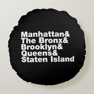 Five Boroughs ~ New York City Round Cushion