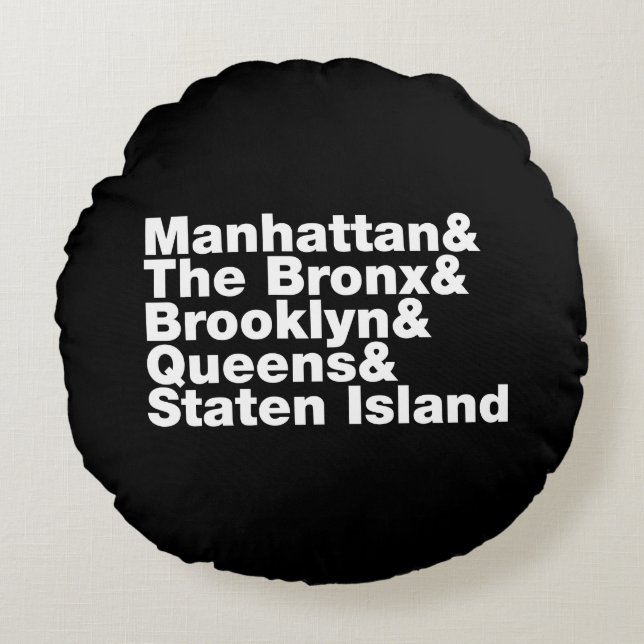 Five Boroughs ~ New York City Round Cushion (Front)