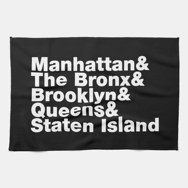 Five Boroughs ~ New York City Tea Towel (Horizontal)