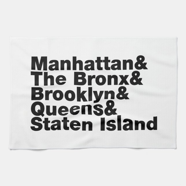 Five Boroughs ~ New York City Tea Towel (Horizontal)