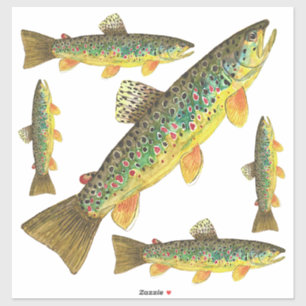 Five Brown Trout on the Same Page of