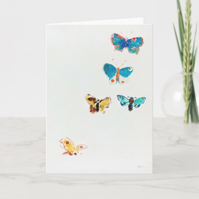 Five Butterflies, Redon Card (Front)
