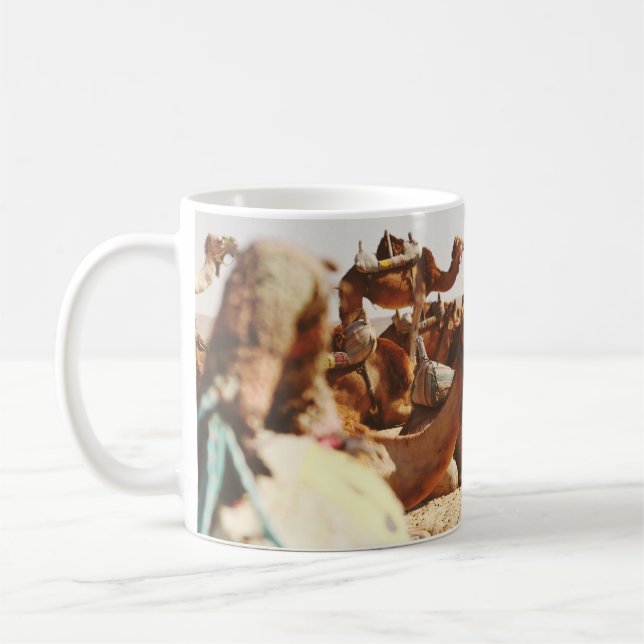 FIVE CAMELS ON FIELD COFFEE MUG (Left)