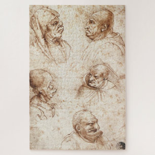 Five Caricature Heads (c.1490): Leonardo da Vinci Jigsaw Puzzle