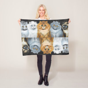 Five Cats, Louis Wain Fleece Blanket