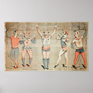 Five Celebrated Clowns Attached to Sands Poster