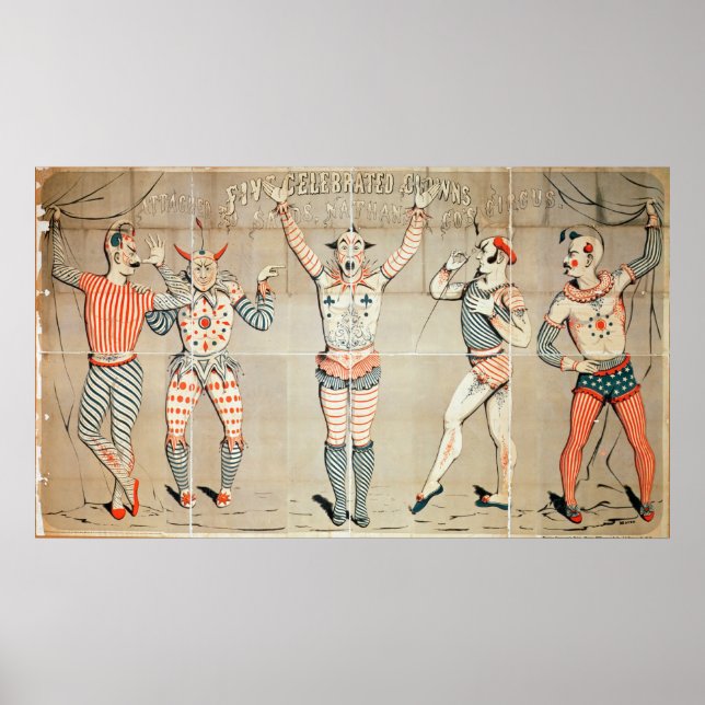 Five Celebrated Clowns Attached to Sands Poster (Front)