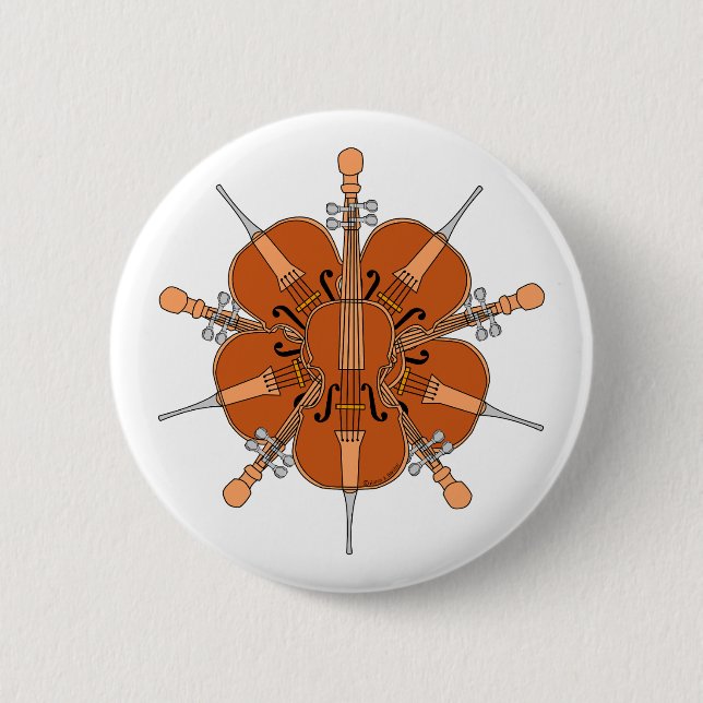 Five Cellos 6 Cm Round Badge (Front)