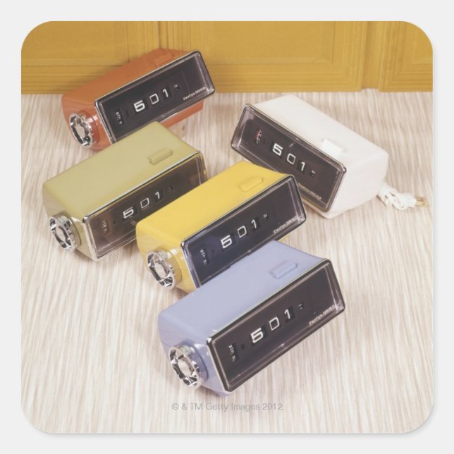 Five Clocks Square Sticker (Front)
