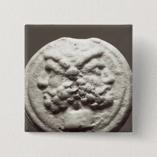Five coins depicting Janus, Jupiter 15 Cm Square Badge