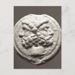 Five coins depicting Janus, Jupiter Postcard