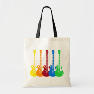 Five Colorful Electric Guitars Tote Bag