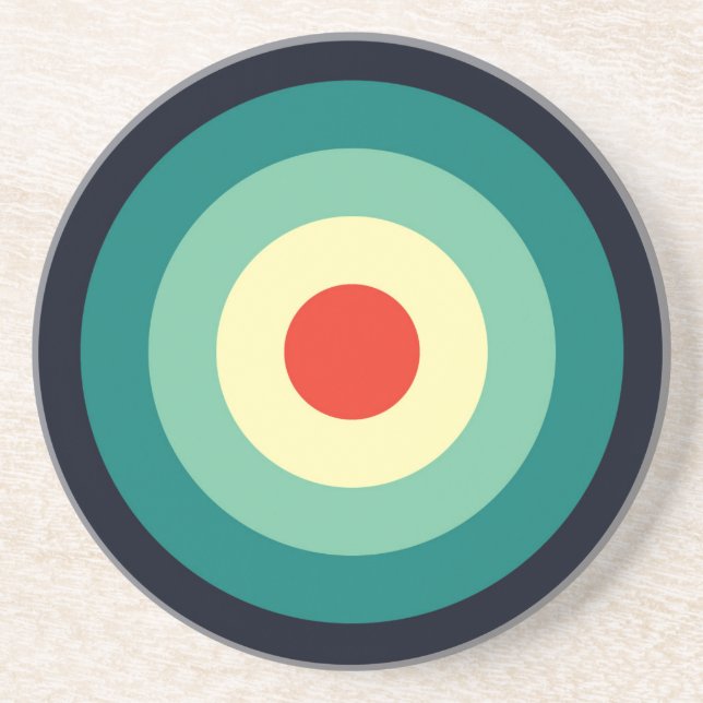 Five Colour Combo - Blue Aqua Green Yellow Red Coaster (Front)