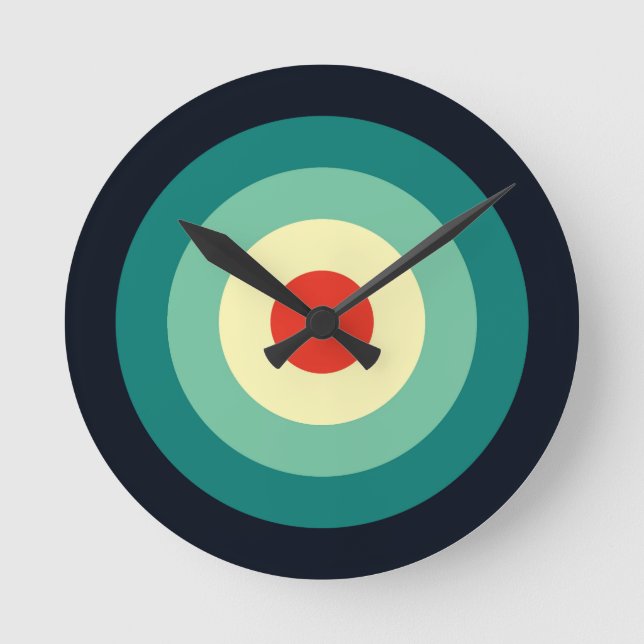 Five Colour Combo - Blue Aqua Green Yellow Red Round Clock (Front)