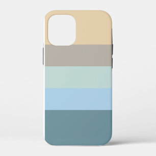 Five Colour Combo -Blue Brown Sand Beige Turquoise iPhone 12 Mini Case