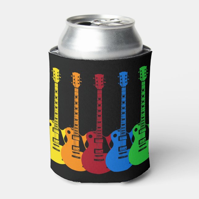 Five Colourful Electric Guitars  Can Cooler (Can Front)
