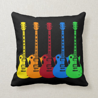 Five Colourful Electric Guitars Cushion