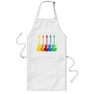 Five Colourful Electric Guitars Long Apron