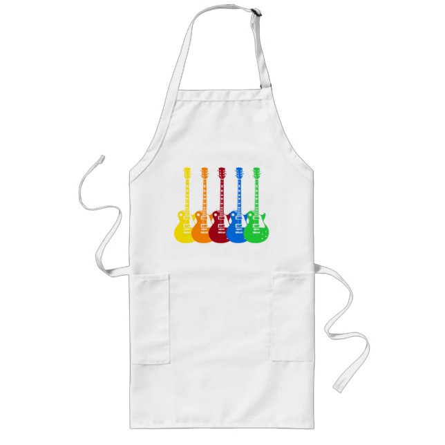 Five Colourful Electric Guitars  Long Apron (Front)