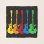 Five Colourful Electric Guitars  Scarf<br><div class="desc">The Five Colourful Electric Guitars design features graphic electric guitars each in a different colour, positioned side by side. The guitars are in vibrant hues of yellow, orange, red, blue and green. This colourful guitar design is ideal for any music lover or musician, whether it be rock, folk, jazz, country...</div>