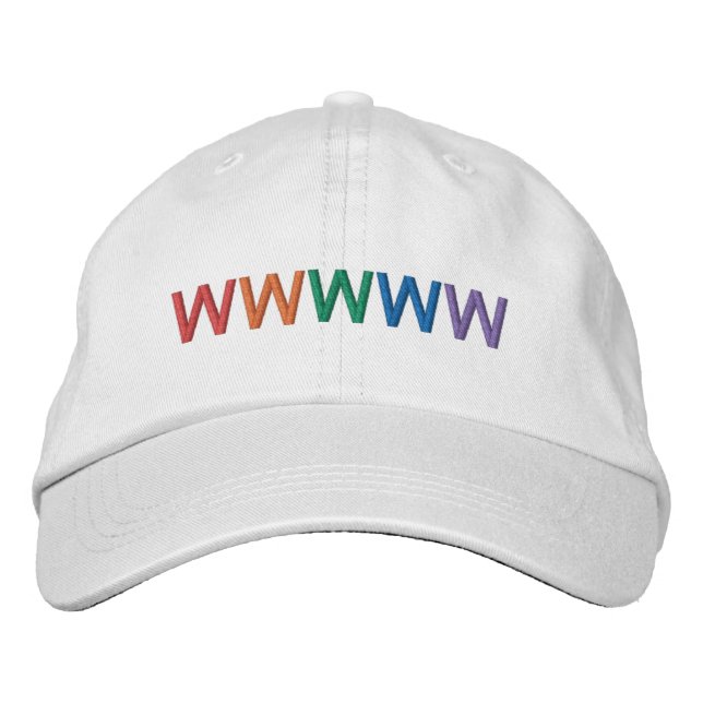 Five Colourful Rainbow Letters Personalizable Name Embroidered Hat (Front)