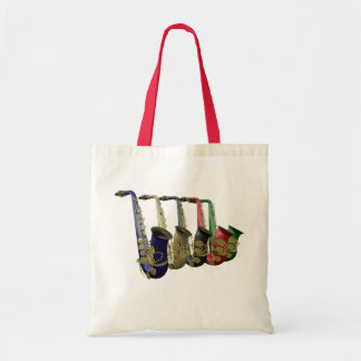 Five Colourful Saxophones Canvas Crafts & Shopping Tote Bag